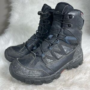 Salomon Winter Insulated Snow Hiking Boots Men’s 10 Black Contagrip Art 402235